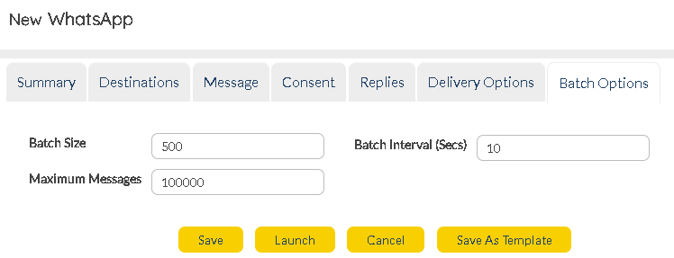 Batch Delivery Options
